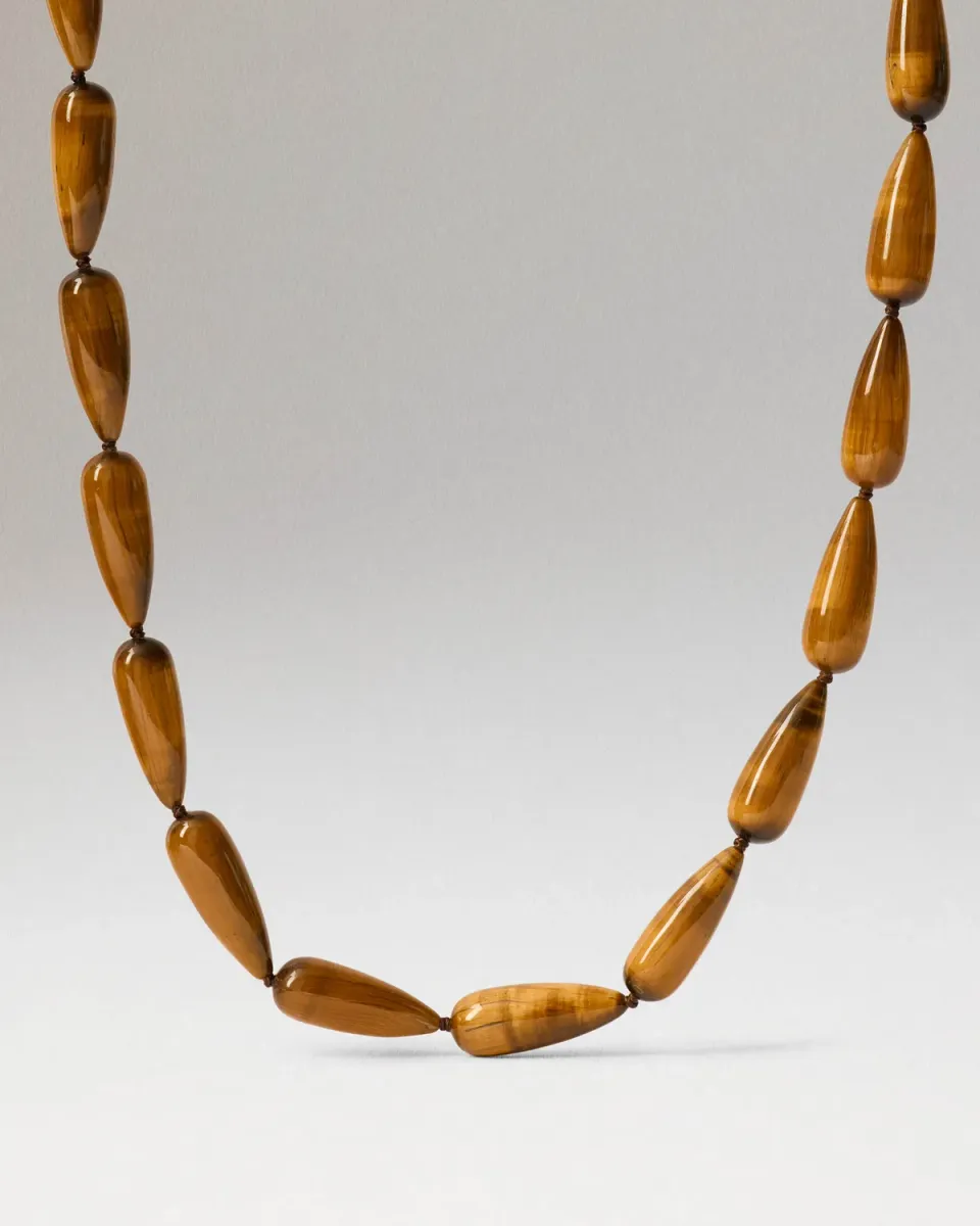 PDPAOLA Tiger Eye collier œil de tigre doré