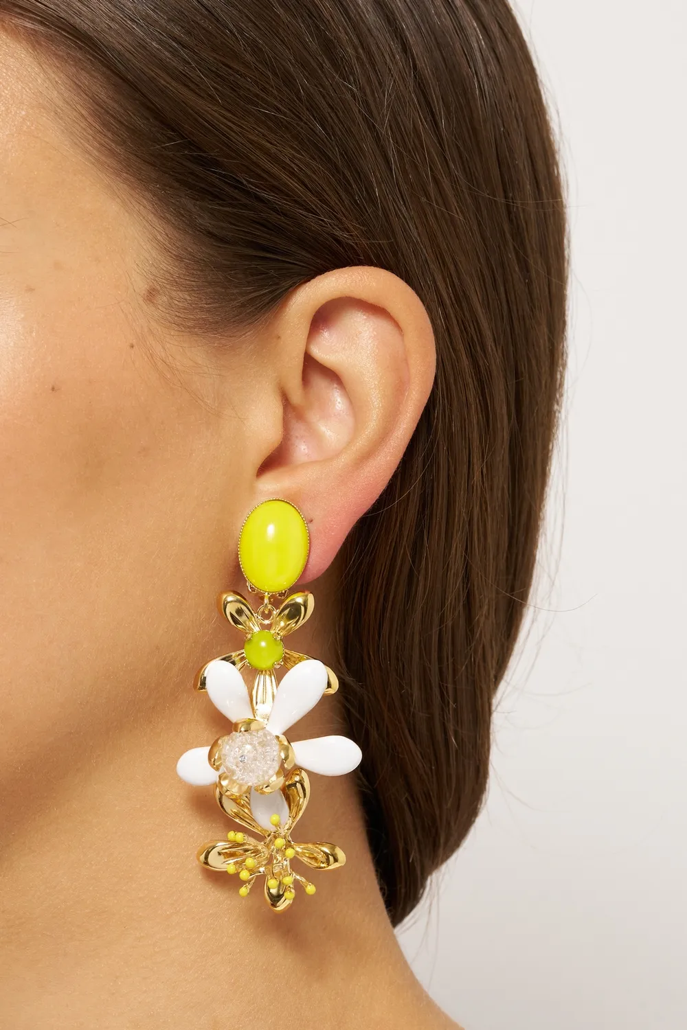 Philippe Ferrandis Neroli 3 Fleurs boucles d’oreilles clips bigarade
