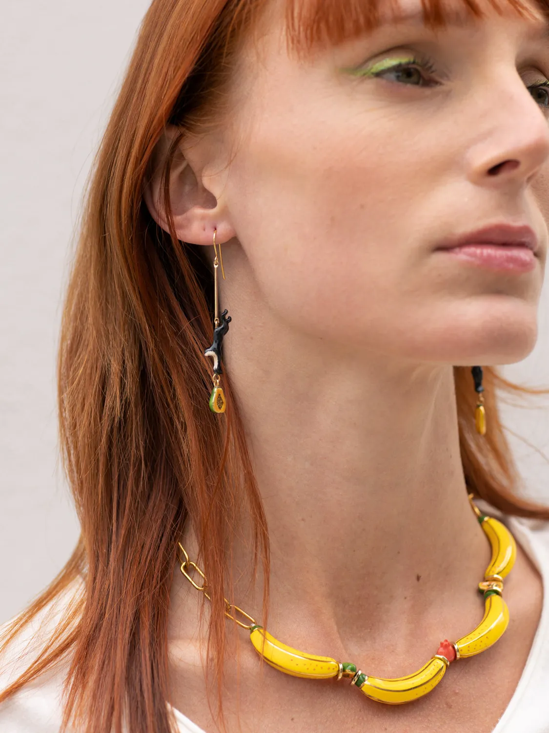 Nach Bijoux bananes jaunes collier fruits perles