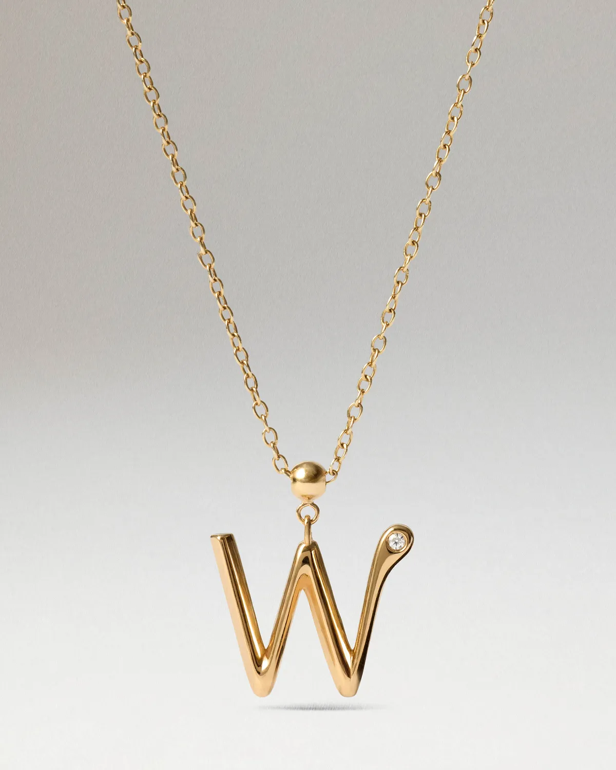 PDPAOLA Initial W charm plaqué or zirconia