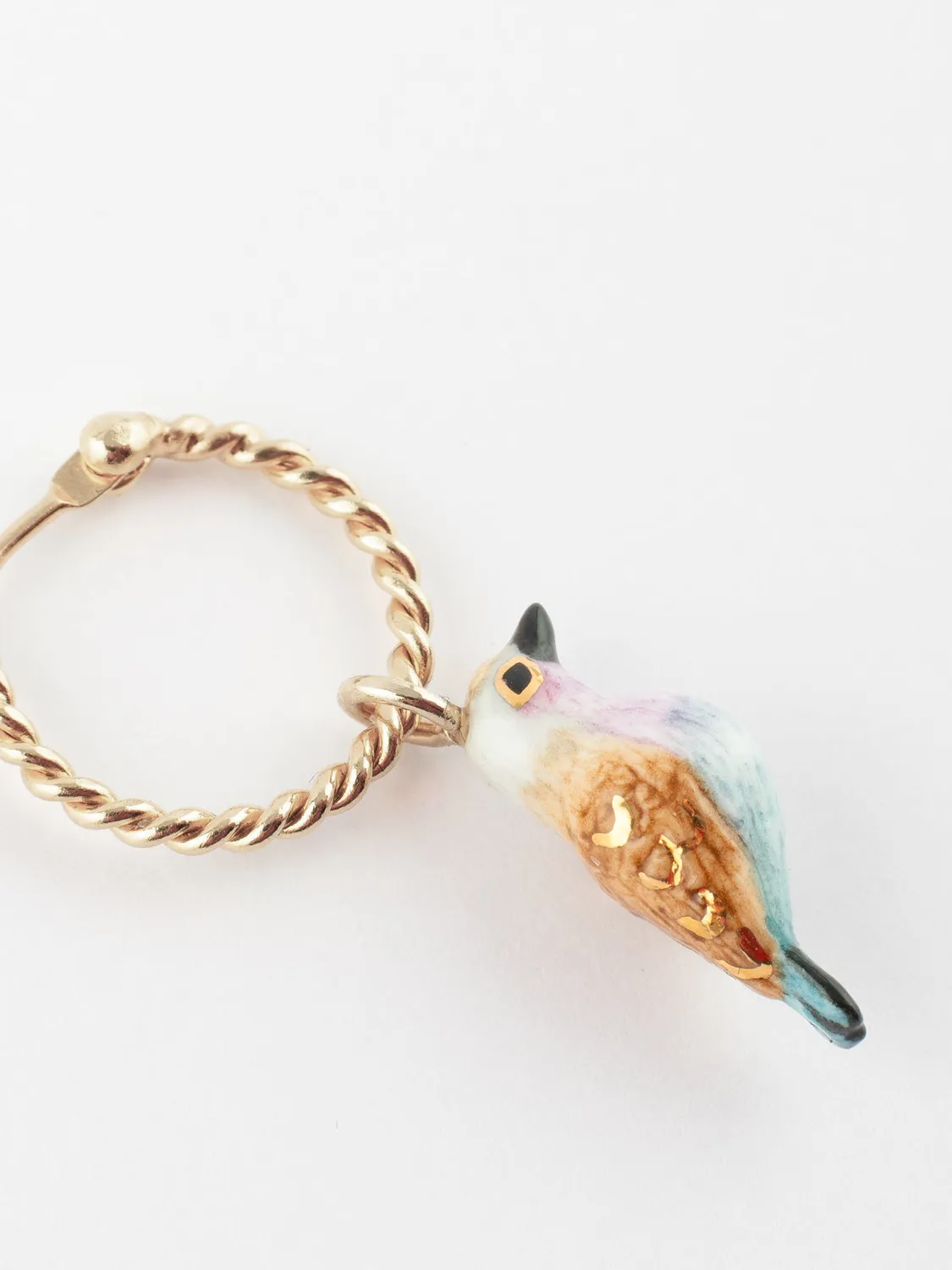 Nach Bijoux Rollier mini créole oiseau à l'unité bleue