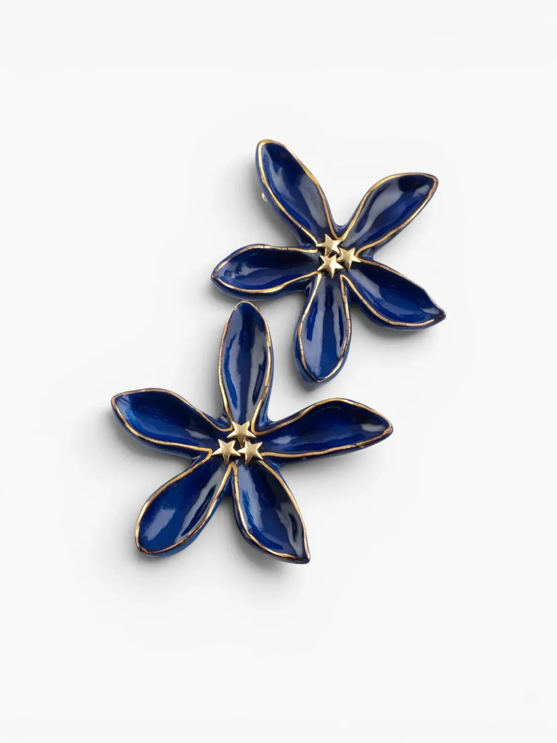 Nach Maxi Jasmin Bleu puces boucles porcelaine 5 cm
