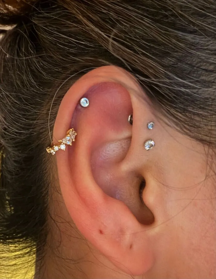 Astrid & Miyu Celestial Crystal créoles doré 6.5mm