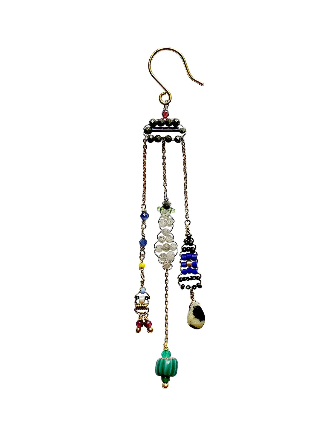 Le Fourbi de Capucine FDC178 boucles d'oreilles labradorite 8 cm