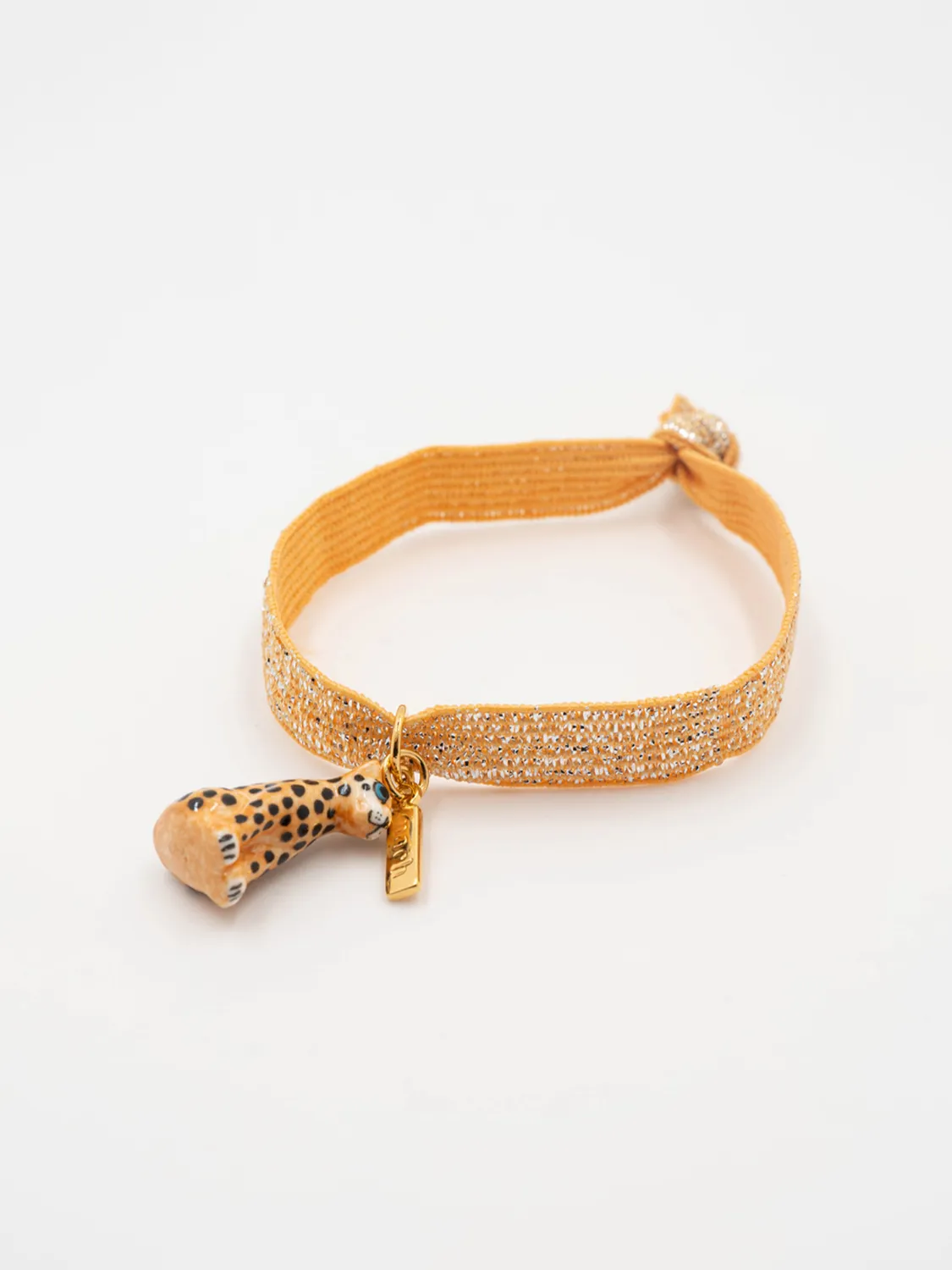 Nach Bijoux twistband léopard bracelet élastique doré