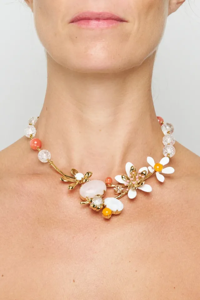 Philippe Ferrandis Neroli collier fleur d'oranger émail