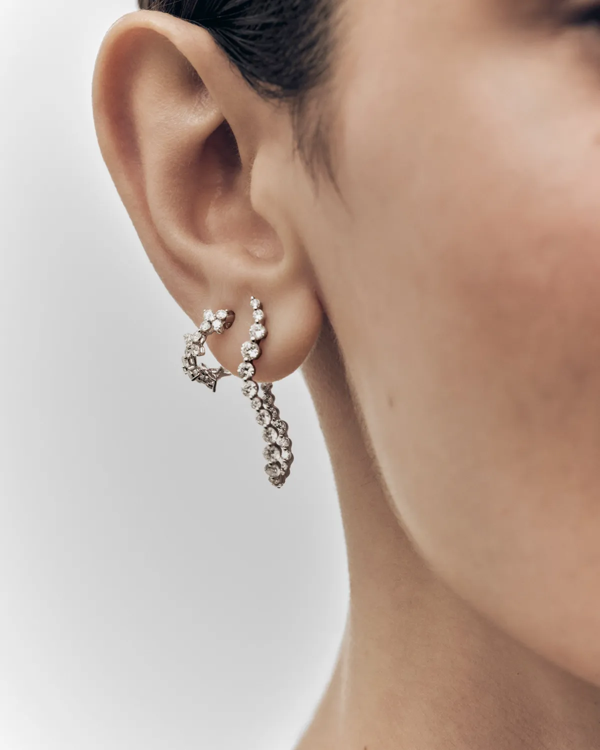 PDPAOLA Maggie Blossom créoles diamants or blanc