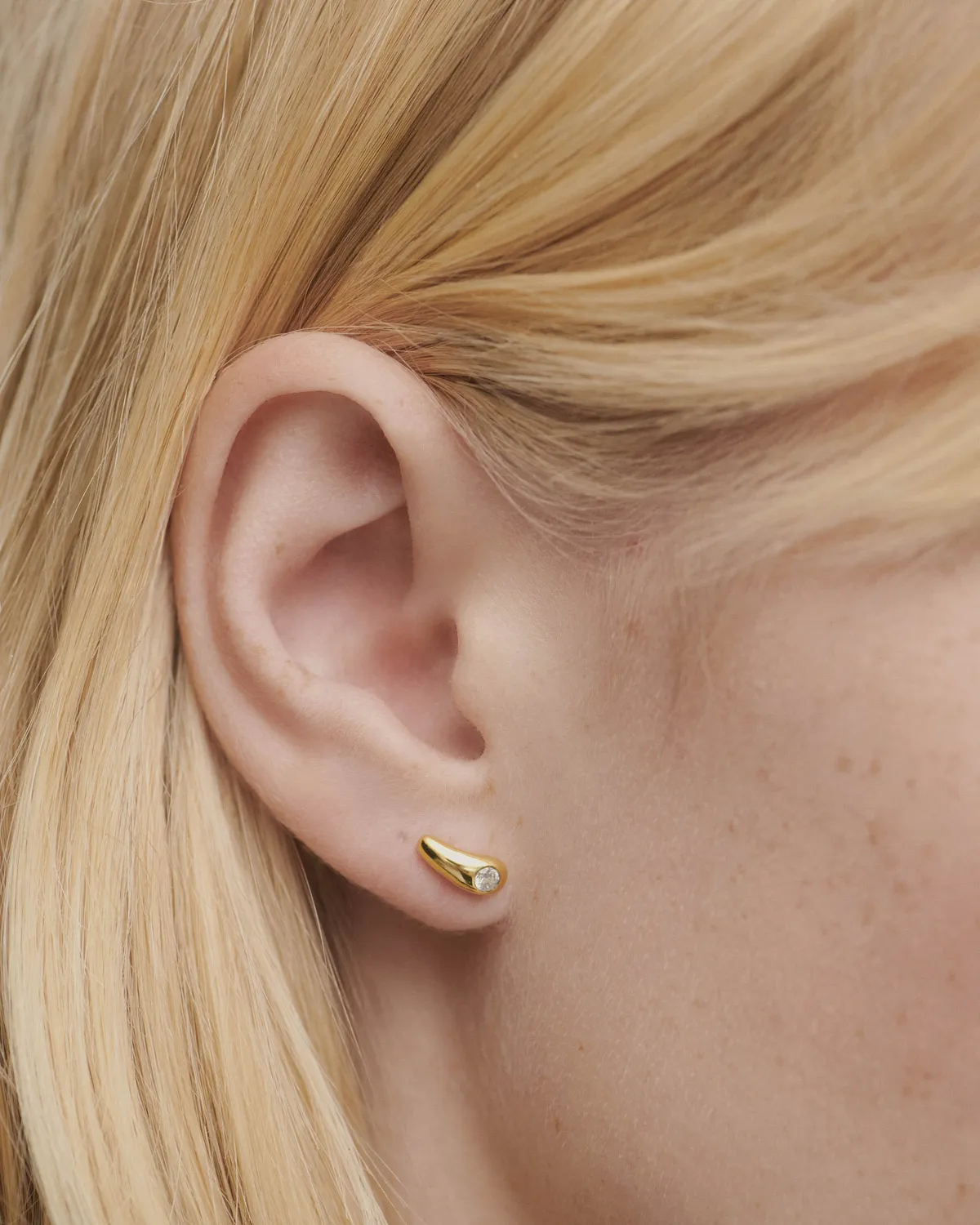 PDPAOLA Serena puces d'oreilles zircone blanche 9,4 mm