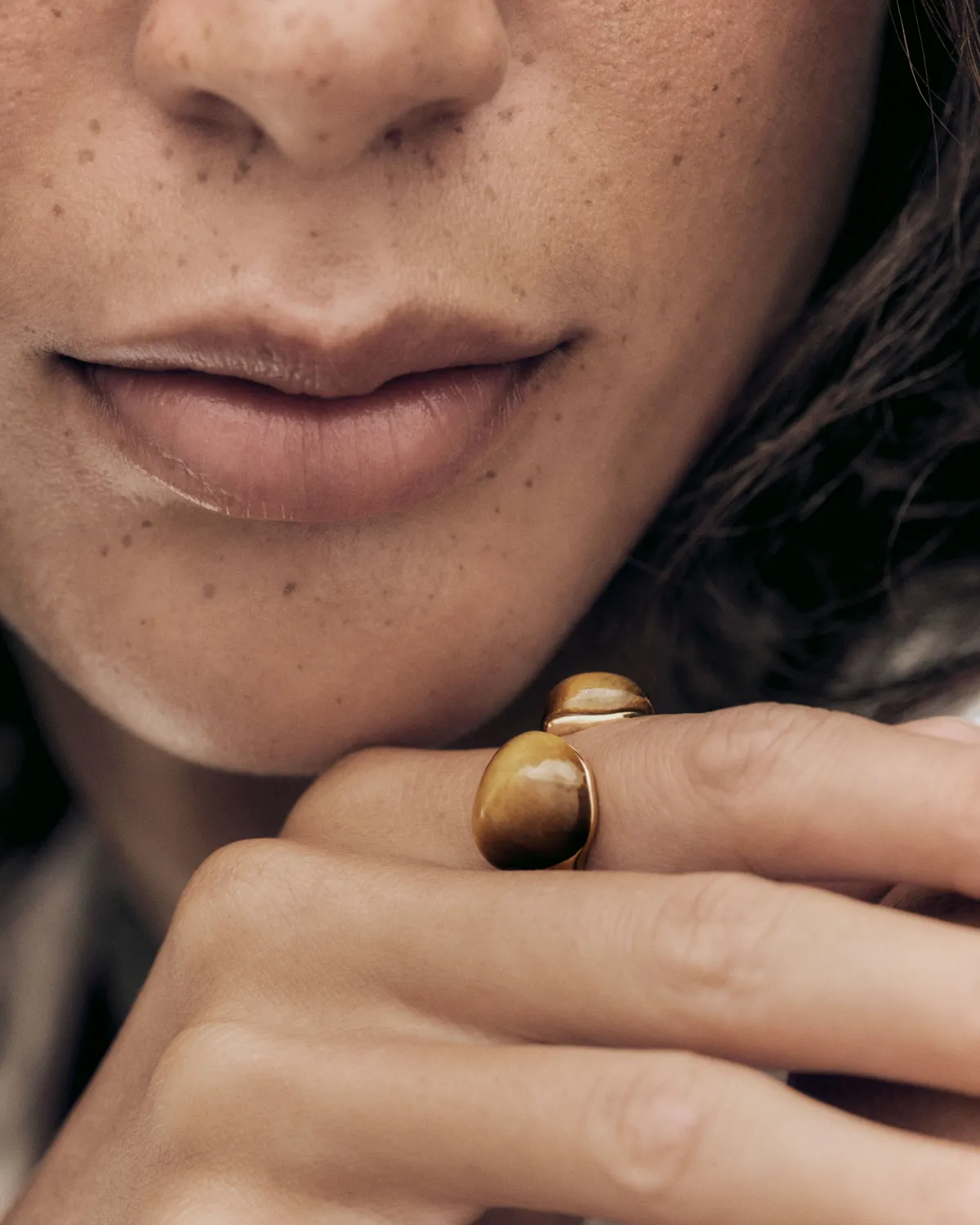 PDPAOLA Tiger Eye Gravity bague œil de tigre