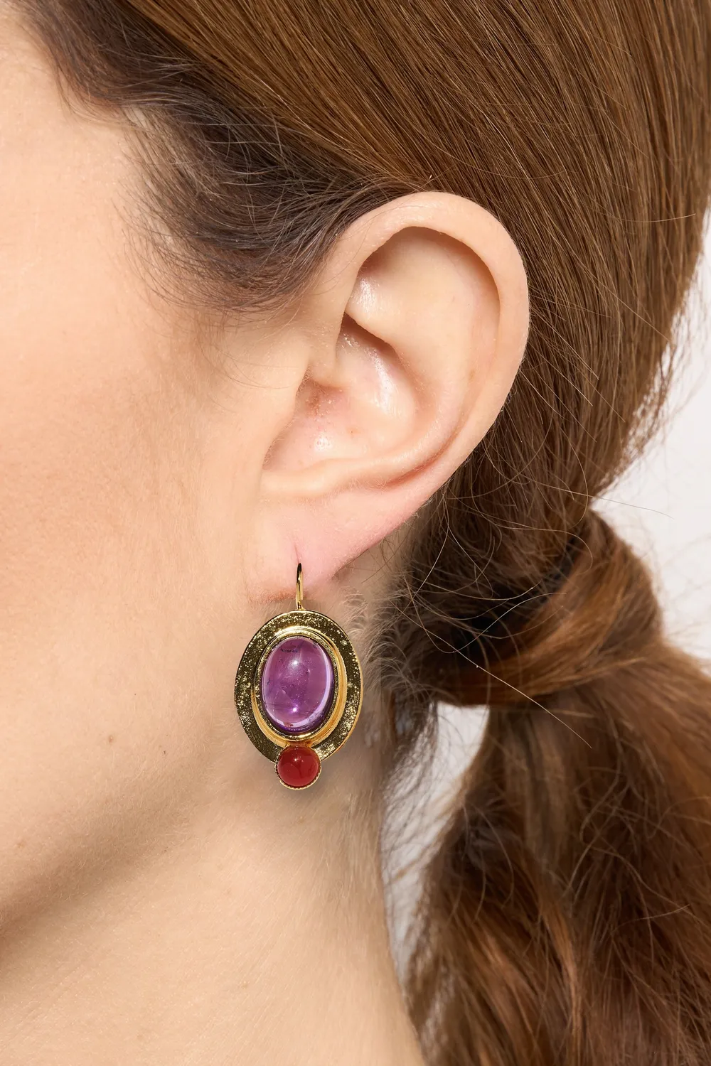 Philippe Ferrandis Baléares dormeuses boucles d'oreilles dorées