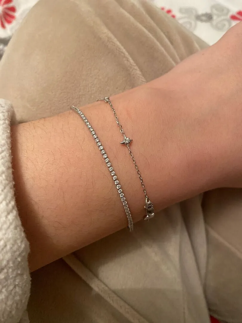Astrid & Miyu Tennis Chain bracelet argent éclat