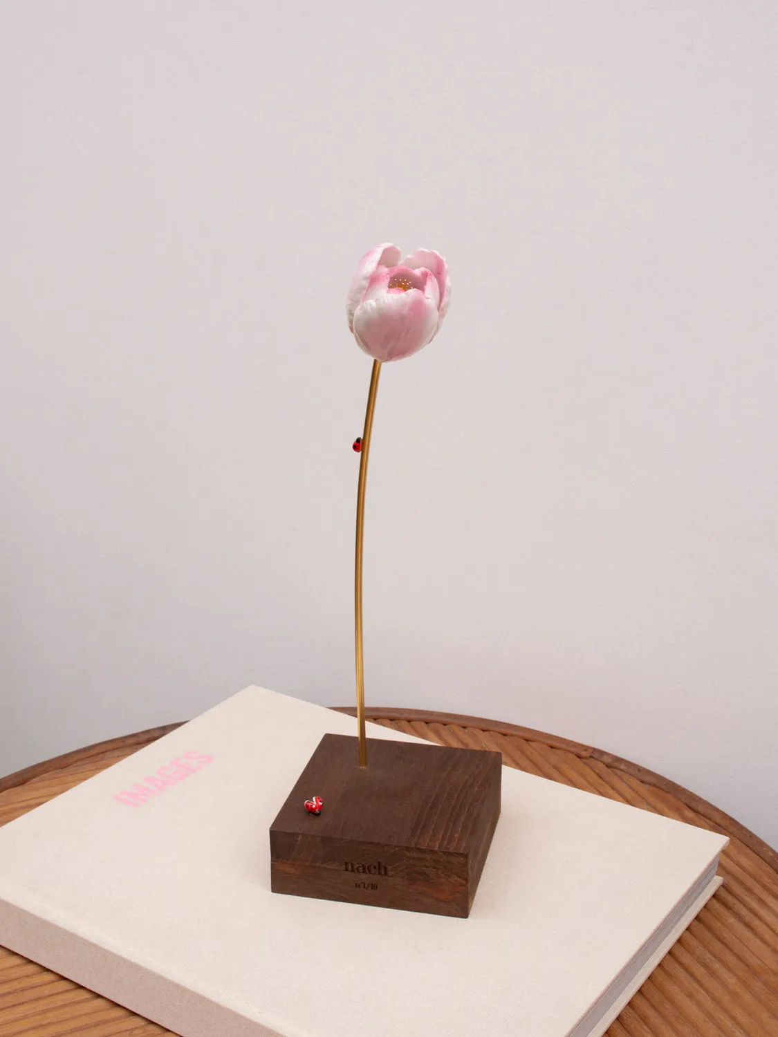 Nach Bijoux Tulipe éternelle rose sculpture porcelaine
