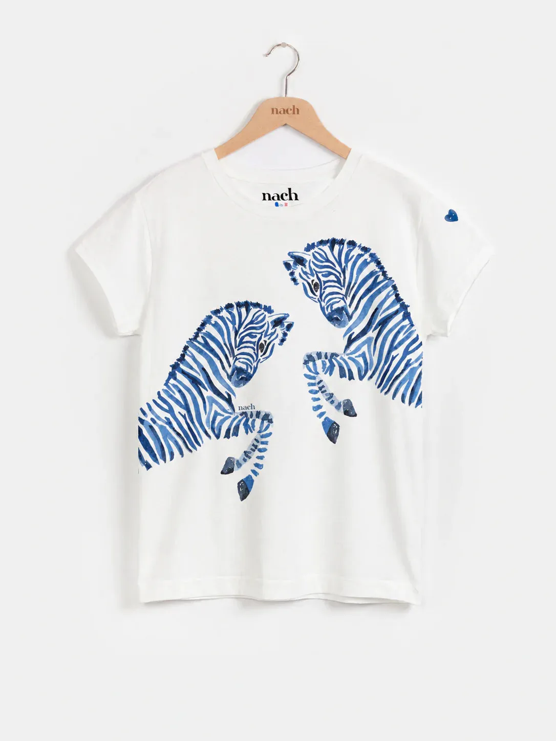 Nach Olga Zèbres Bleus t-shirt col rond imprimé