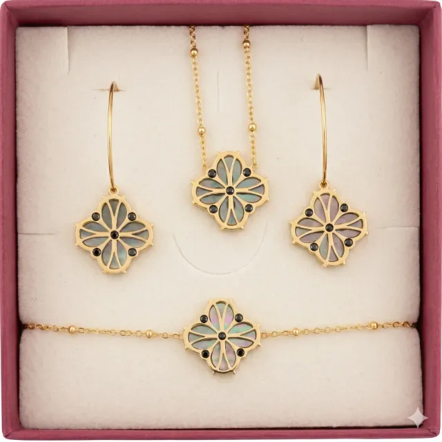 Nao de Paris Fleur Nouvelle coffret trio nacre grise