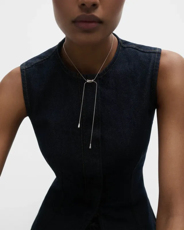 PDPAOLA Grid 5 Rodeo collier argent grille