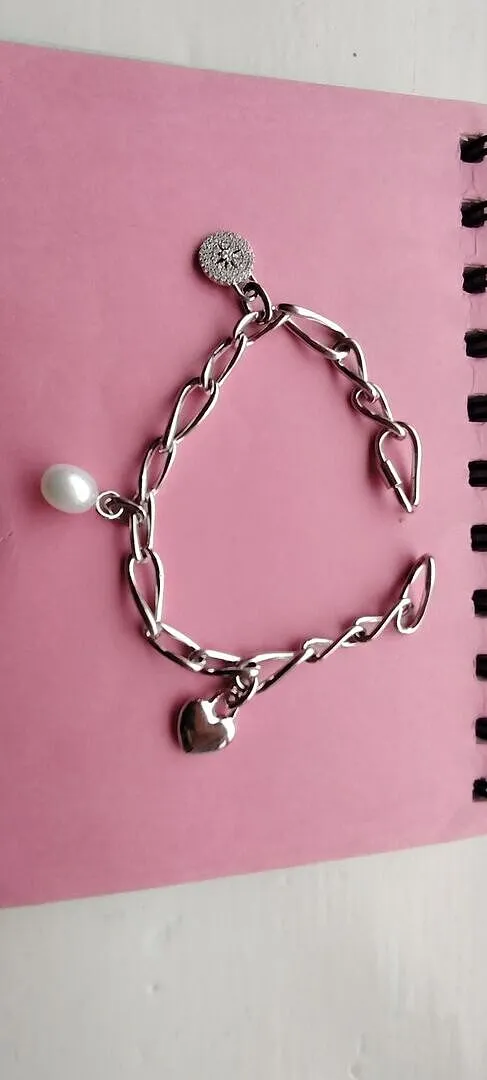 Astrid & Miyu Love Heart charm clip argent cœur