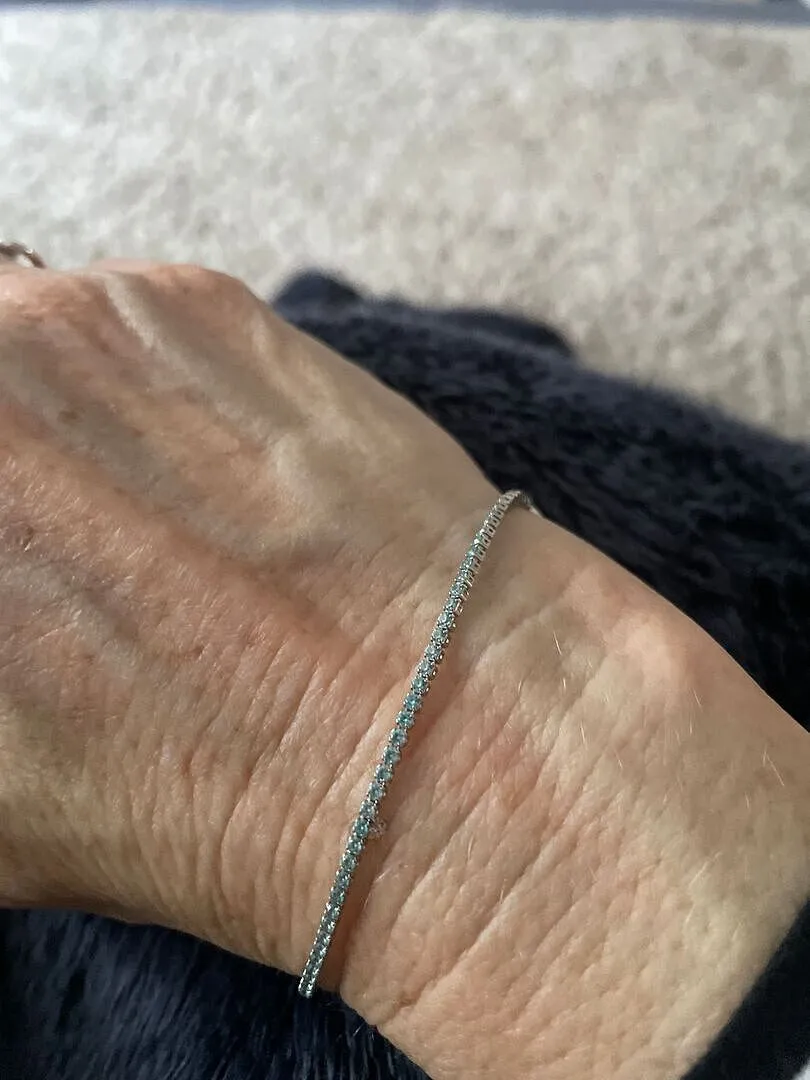 Astrid & Miyu Blue Tennis bracelet argent pierres bleues