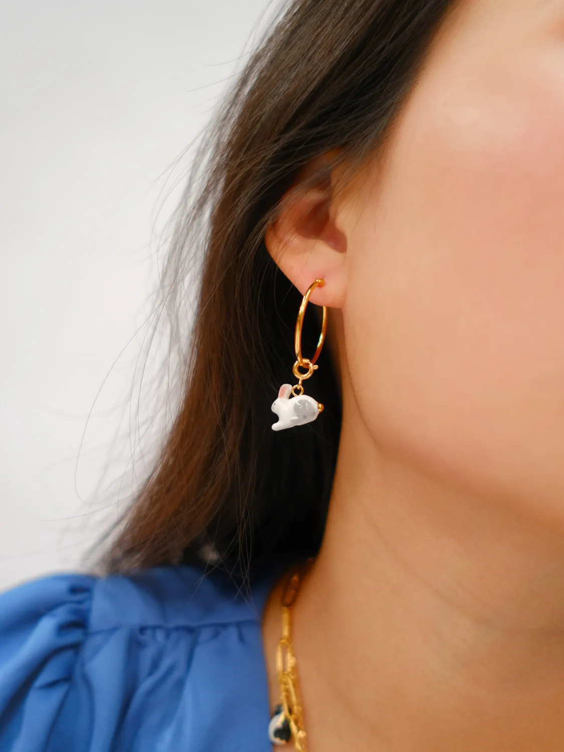 Nach Bijoux Arctique Charm lièvre polaire 1,7 cm porcelaine