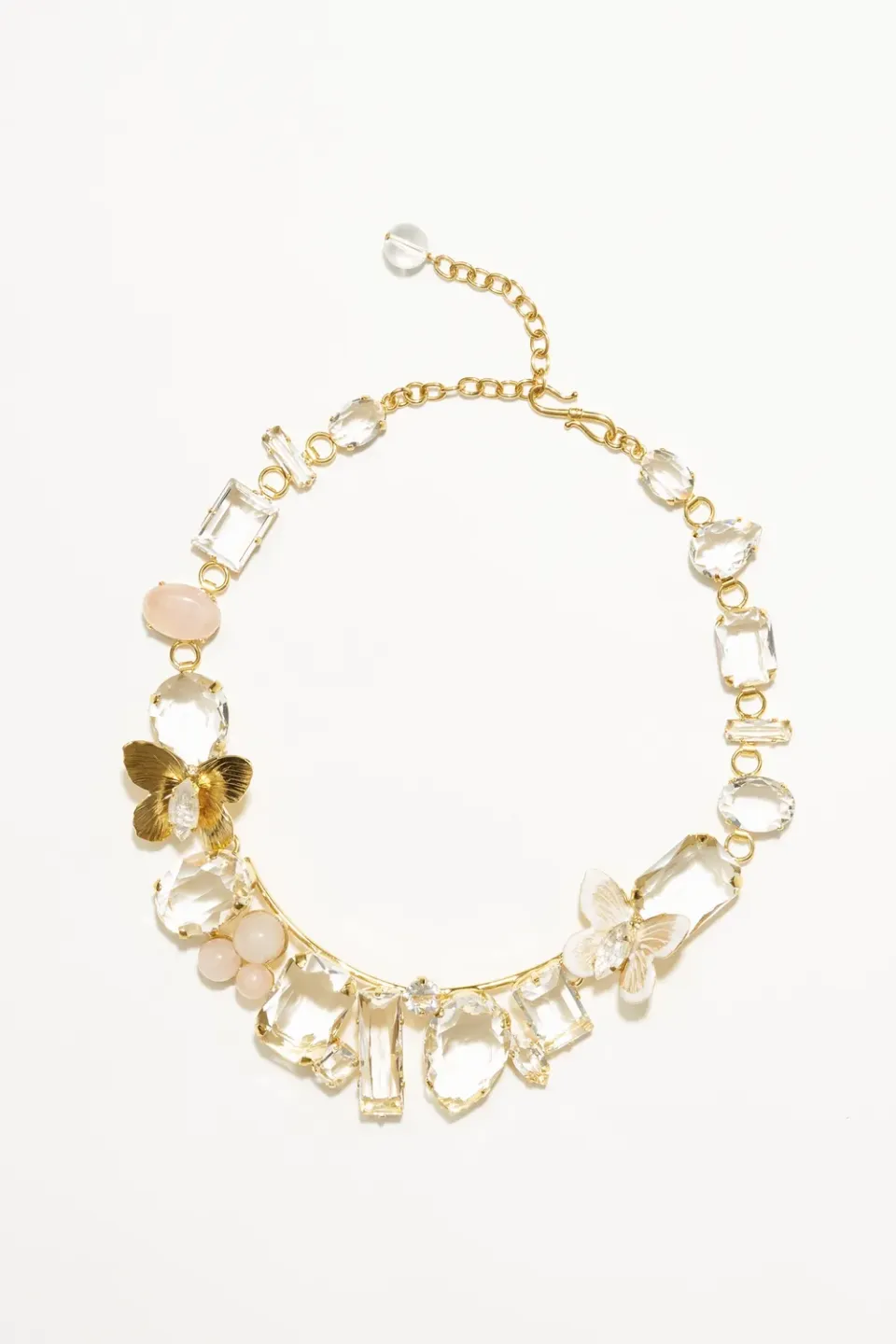 Philippe Ferrandis Fenice collier papillons quartz rose 50 cm