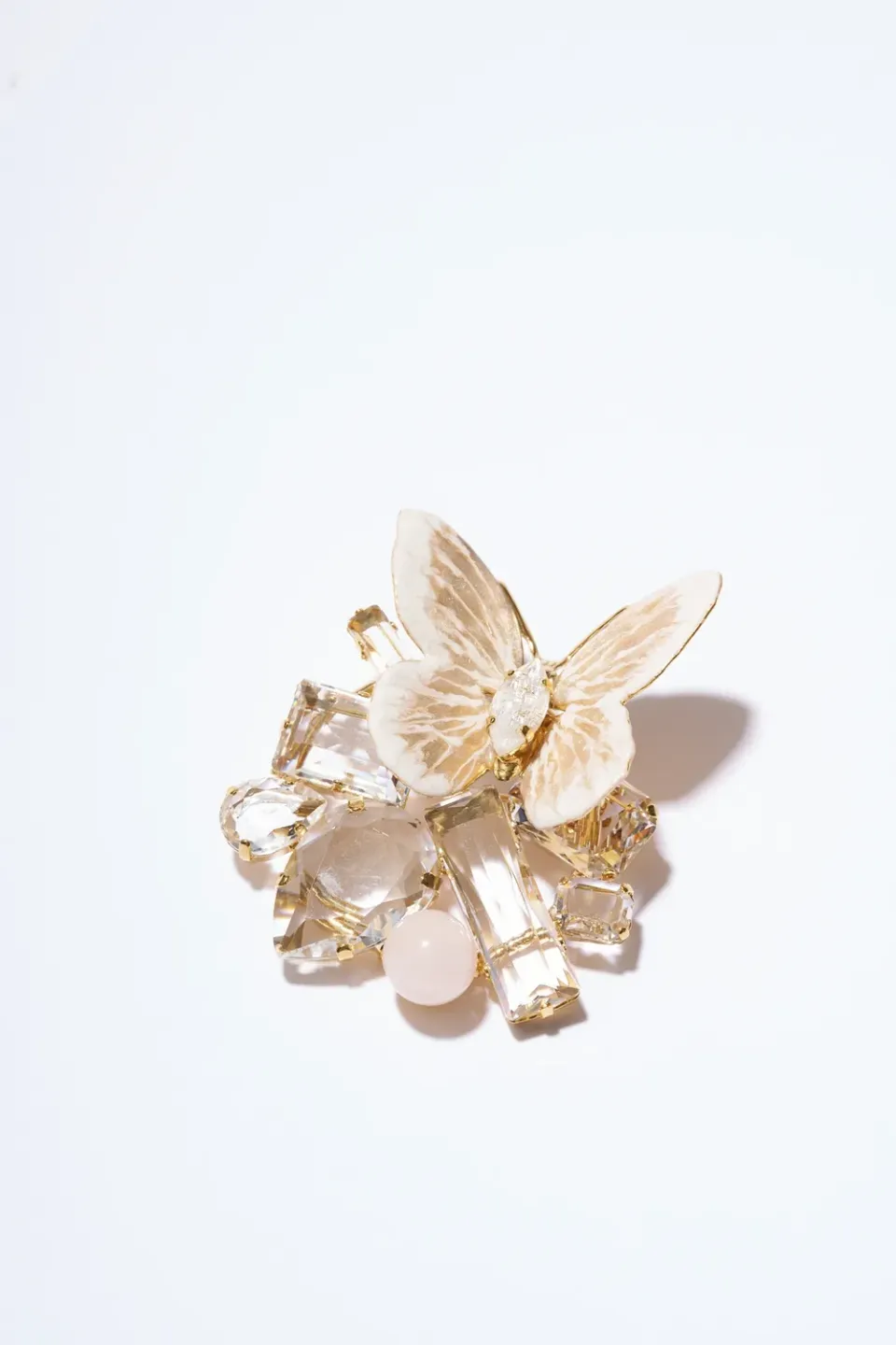 Philippe Ferrandis Fenice Butterfly broche quartz rose