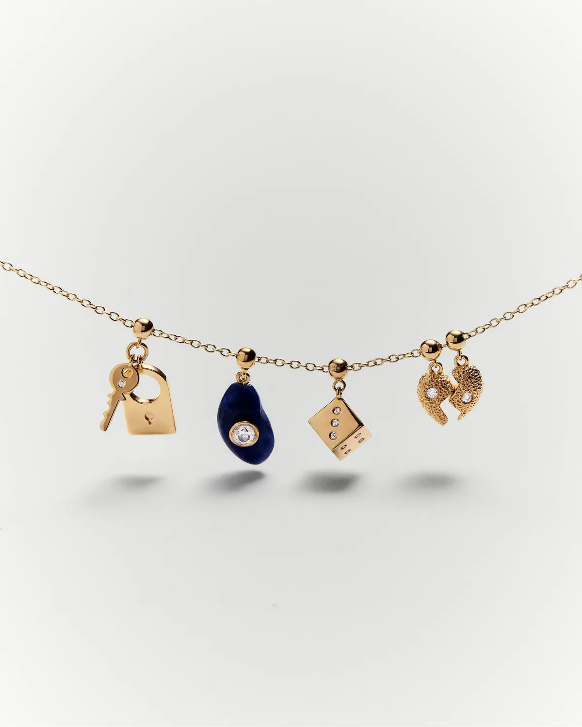 PDPAOLA Split Heart charm cœur zircone blanche