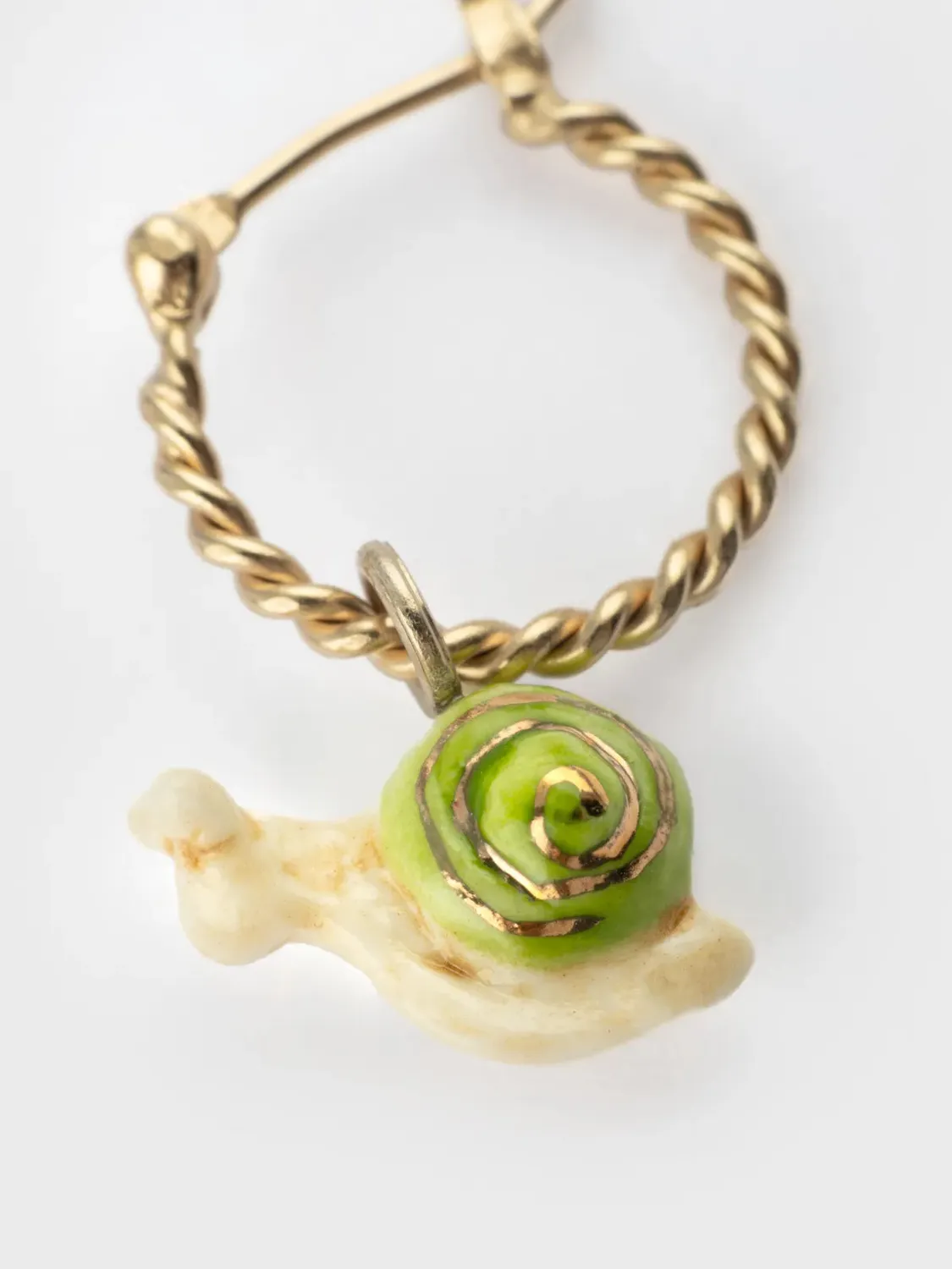 Nach Bijoux mini créole escargot boucle verte 2,4 cm