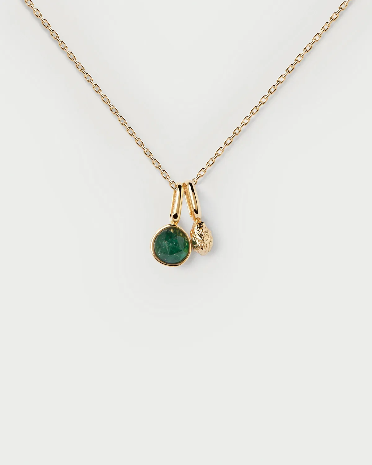 PDPAOLA Oasis collier plaqué or aventurine verte