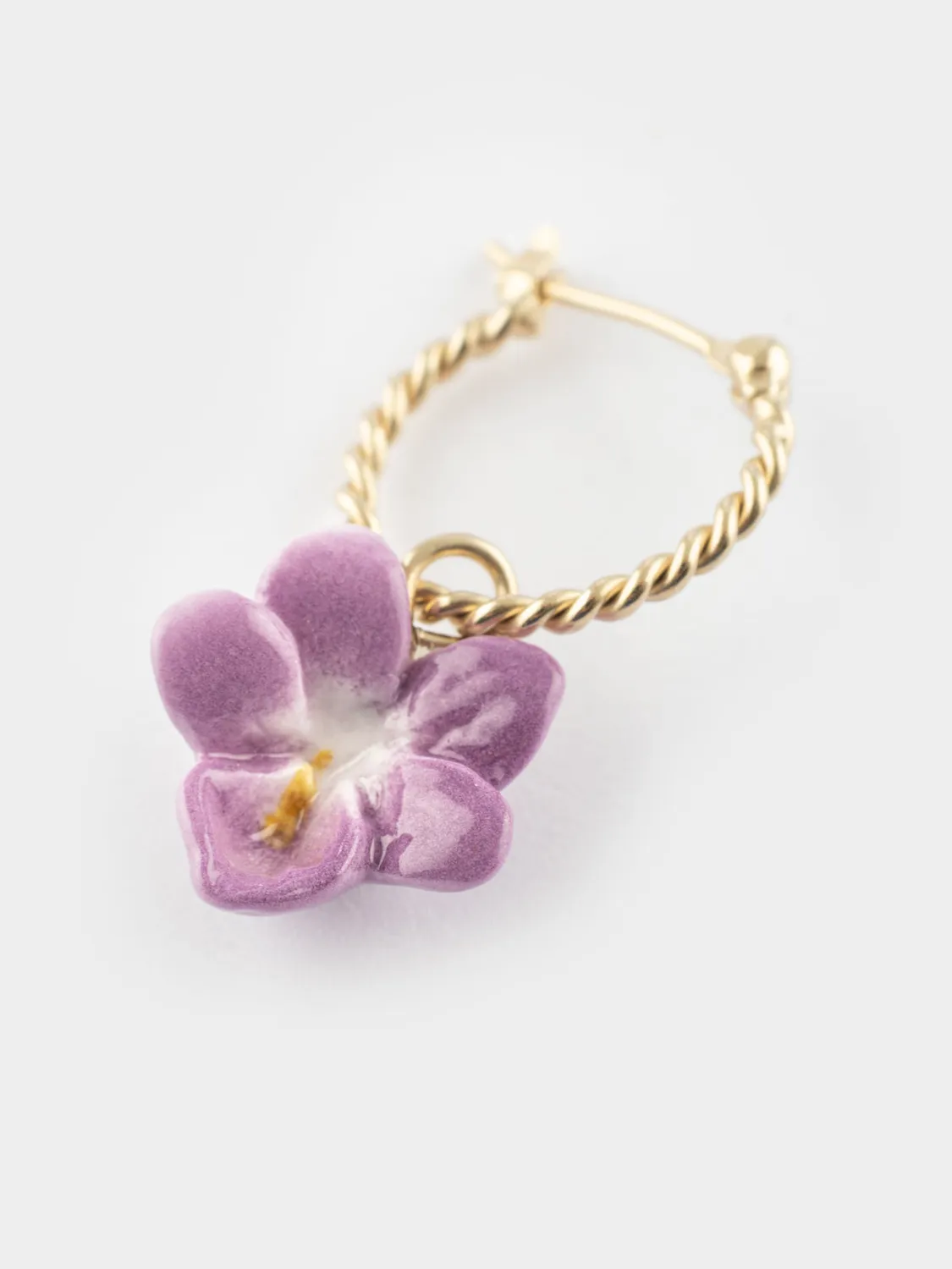 Nach Bijoux violette mini créole 2,7 cm à l'unité dorée