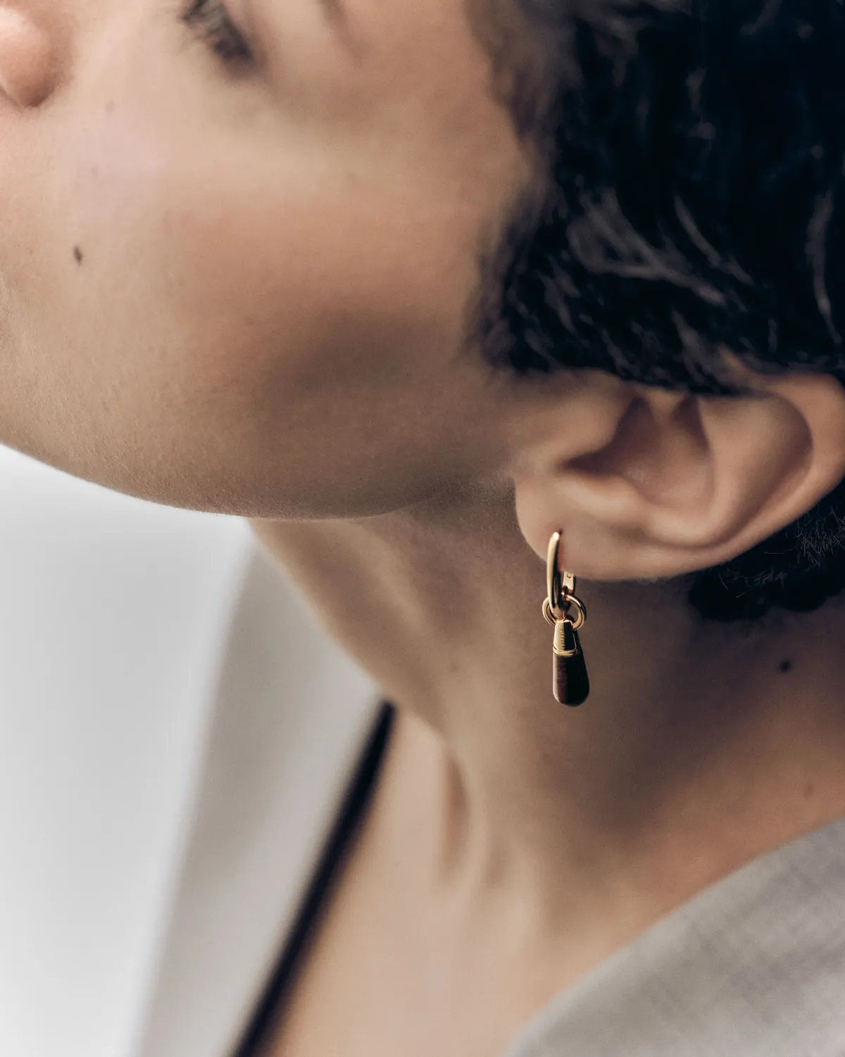PDPAOLA Jupiter Tiger Eye mono boucle dorée