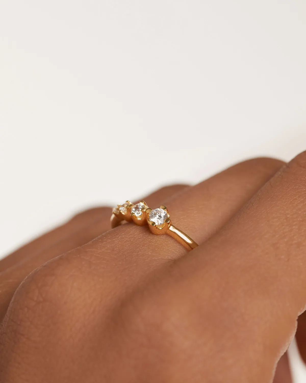 PDPAOLA Spark bague argent plaqué or zirconia