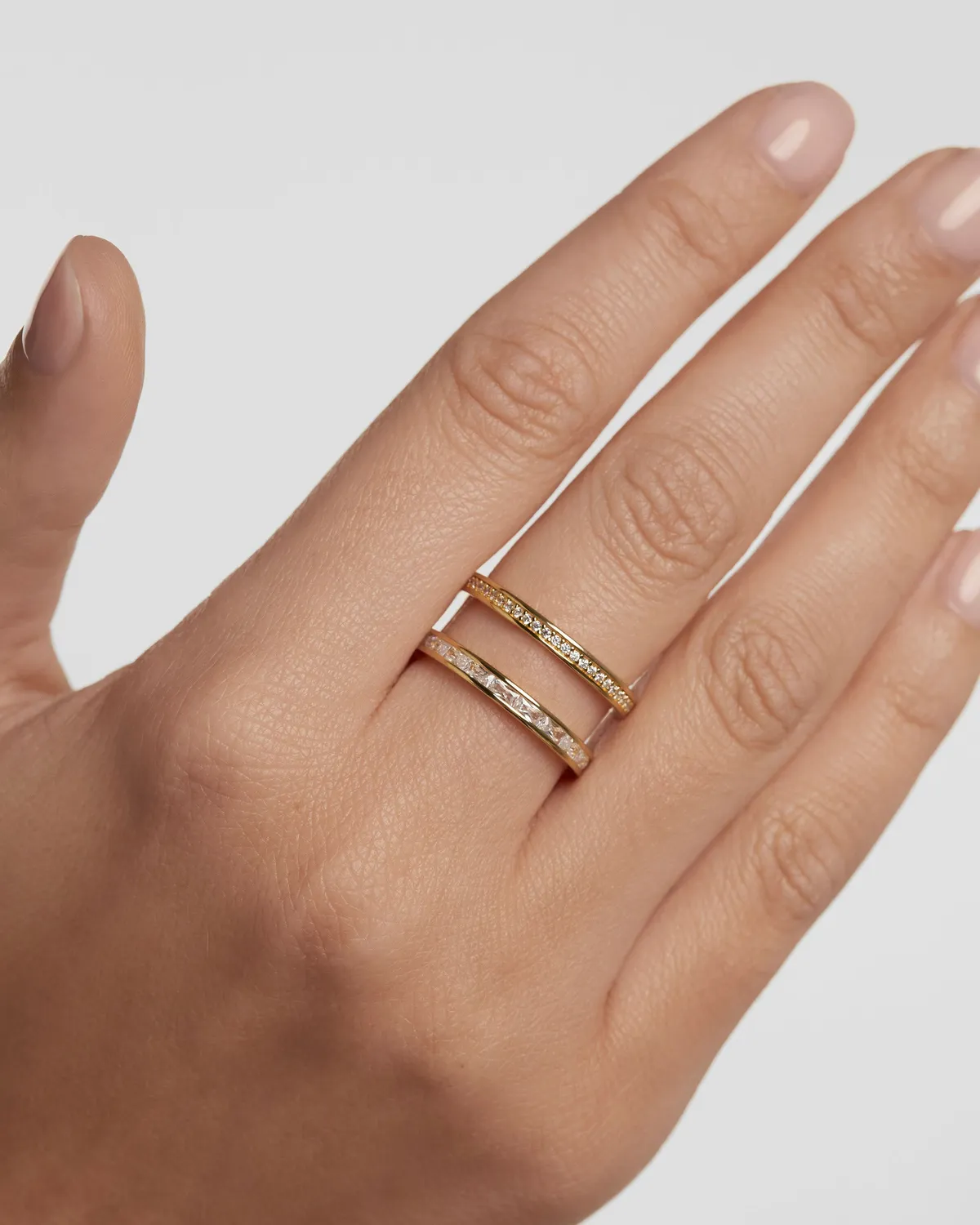 PDPAOLA Bianca bague plaqué or zircone blanche