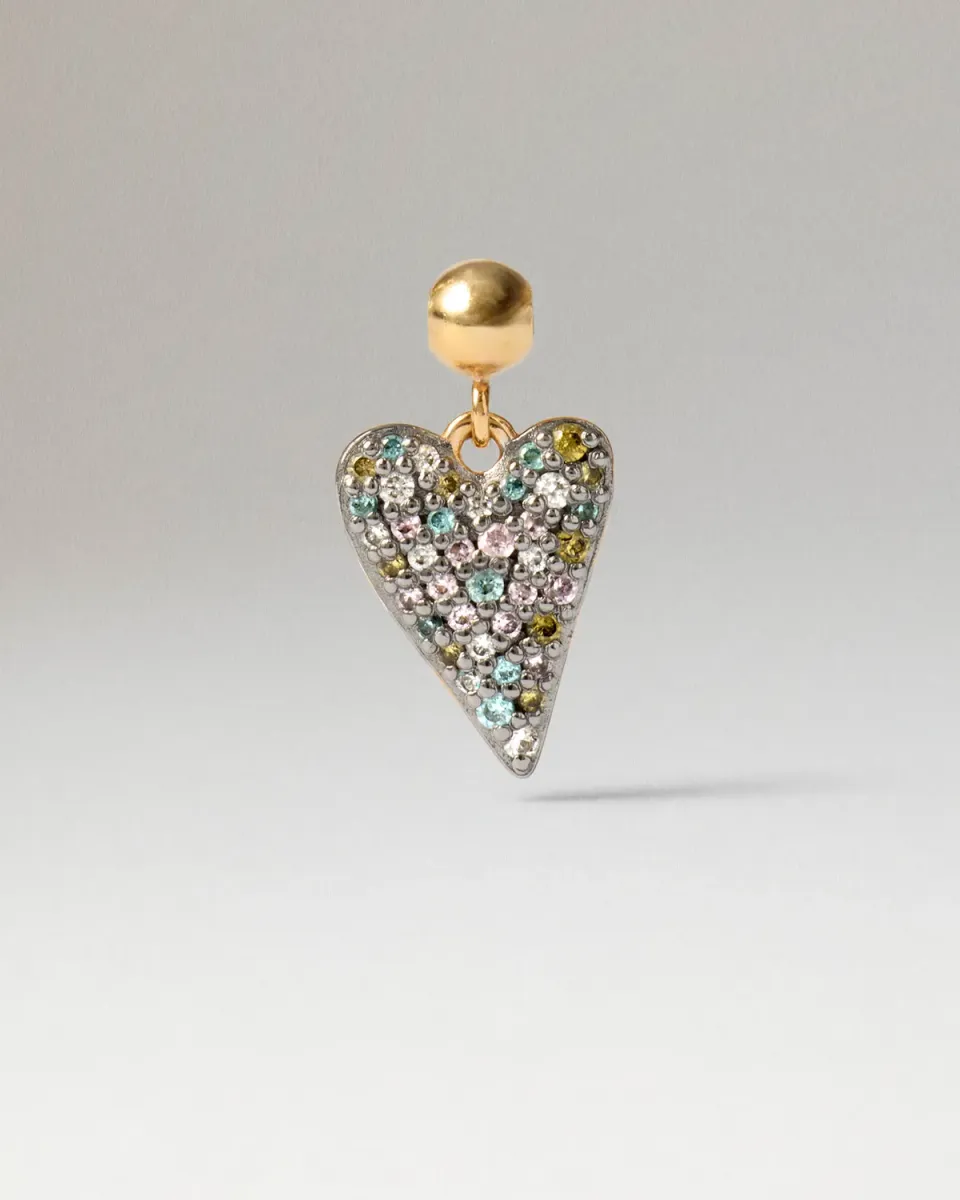 PDPAOLA Charms Candy Heart charm doré zircon blanc