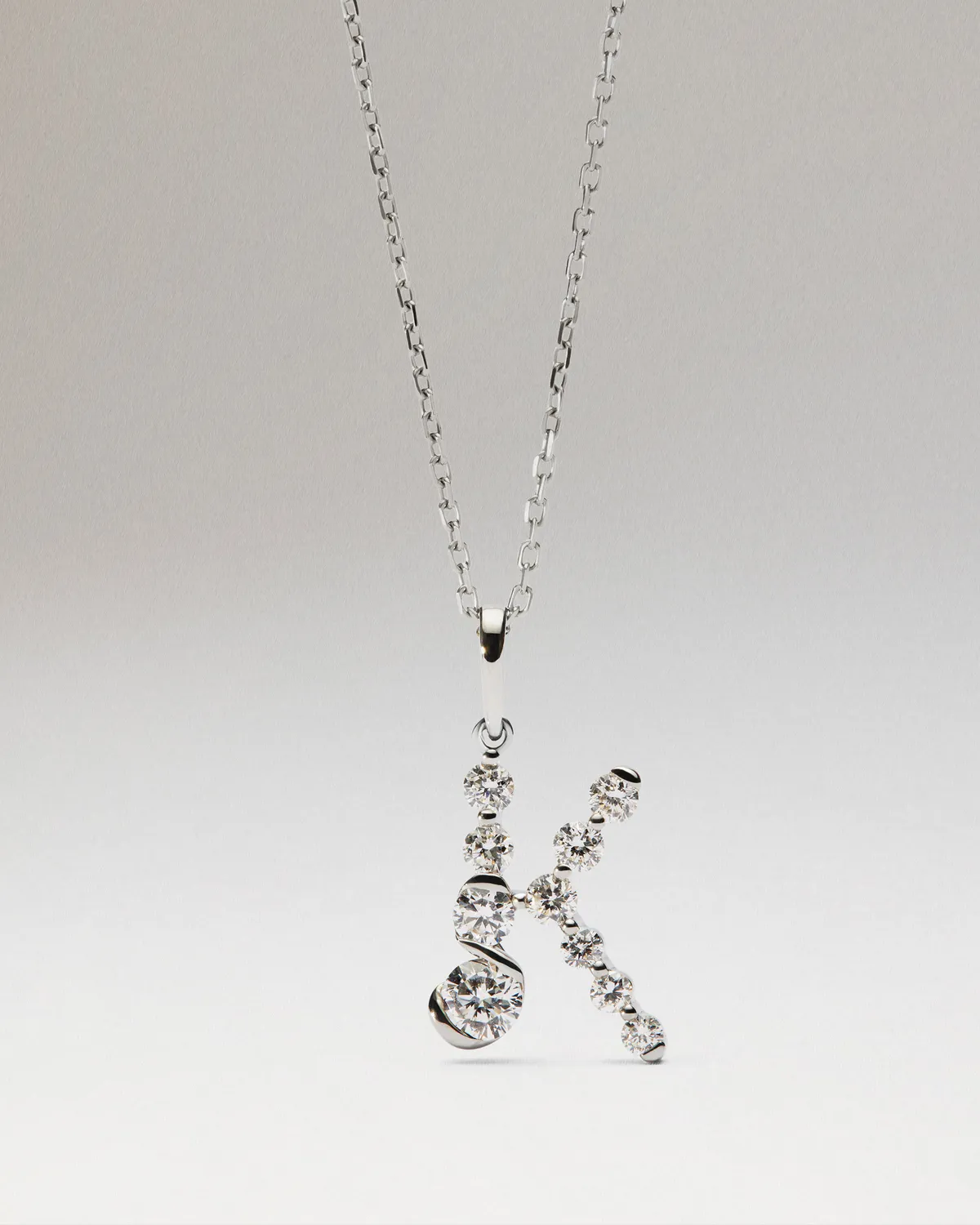 PDPAOLA Diamond Initial K pendentif or blanc diamants