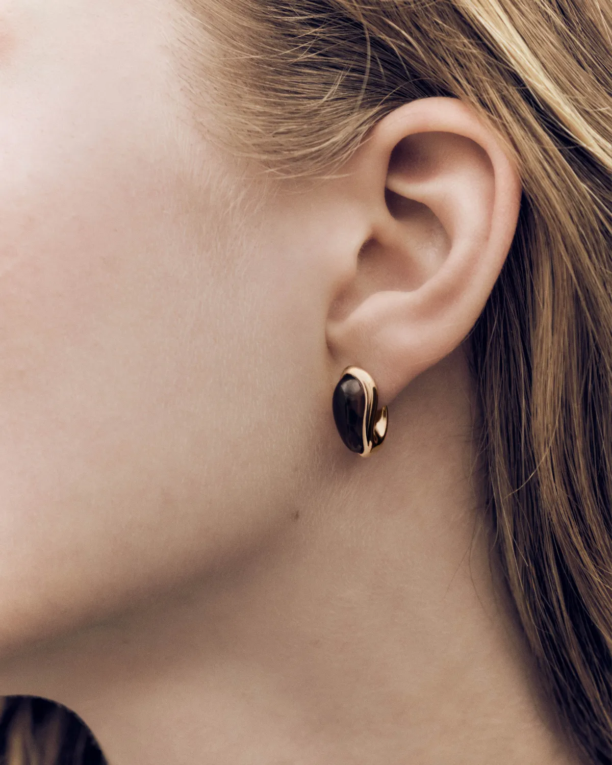 PDPAOLA Luna boucles d’oreilles quartz fumé
