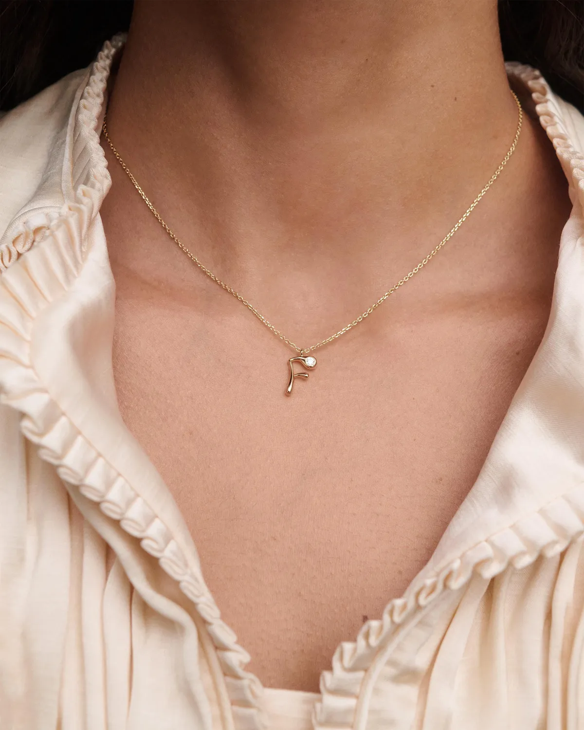 PDPAOLA Initial F collier lettre F 40-50 cm
