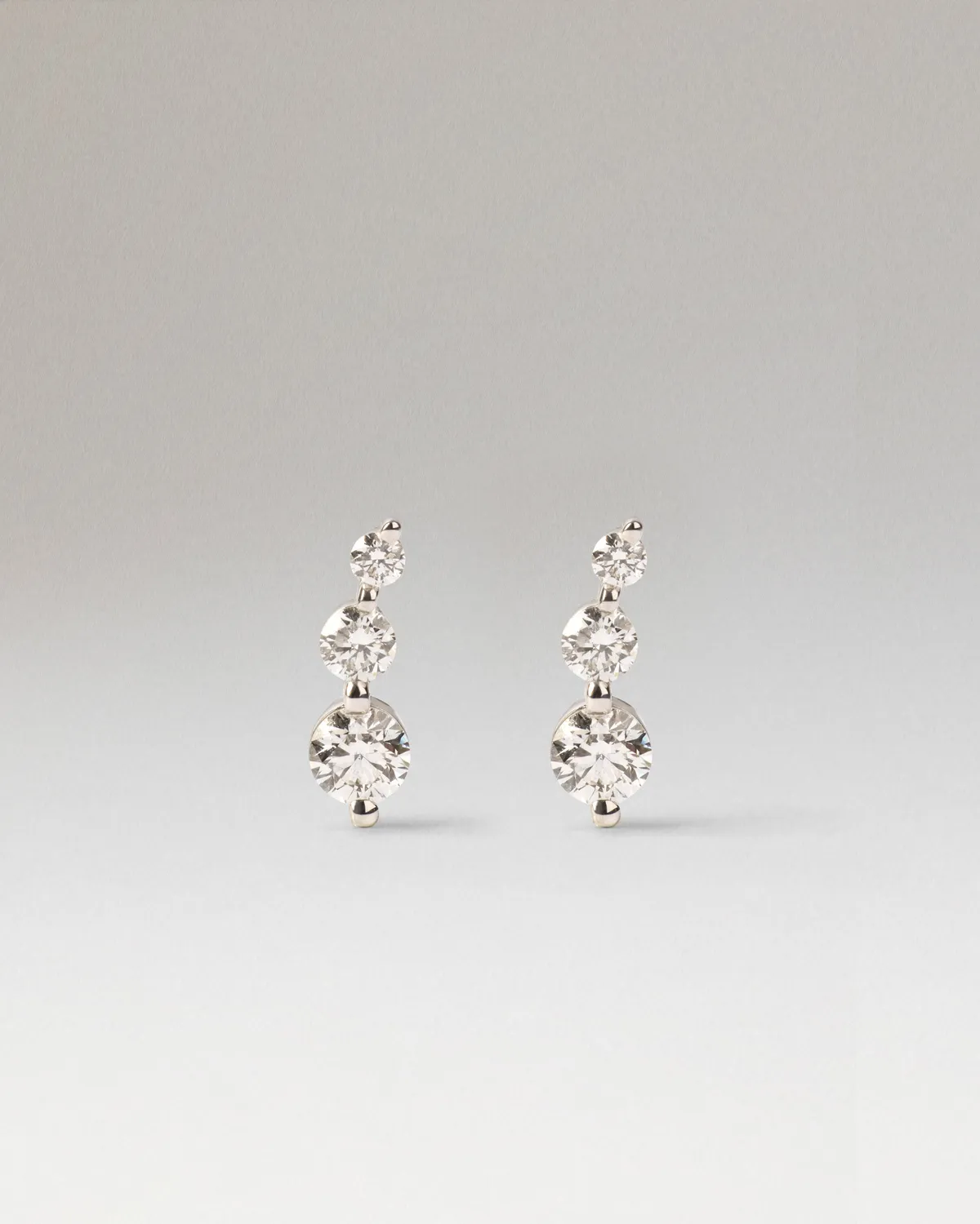 PDPAOLA Eve piercing oreille diamants or blanc