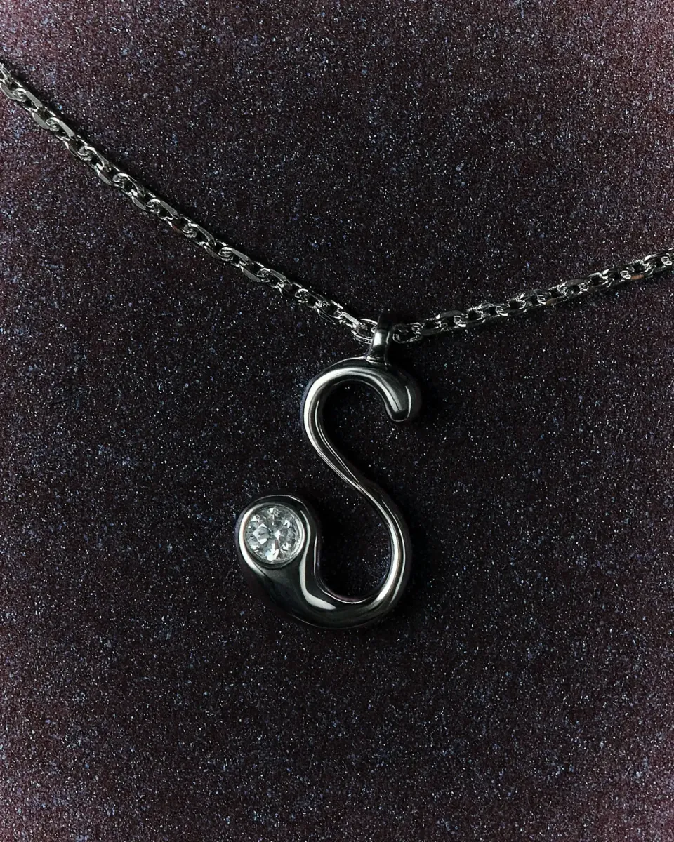 PDPAOLA Grid Initial S charm argent lettre S