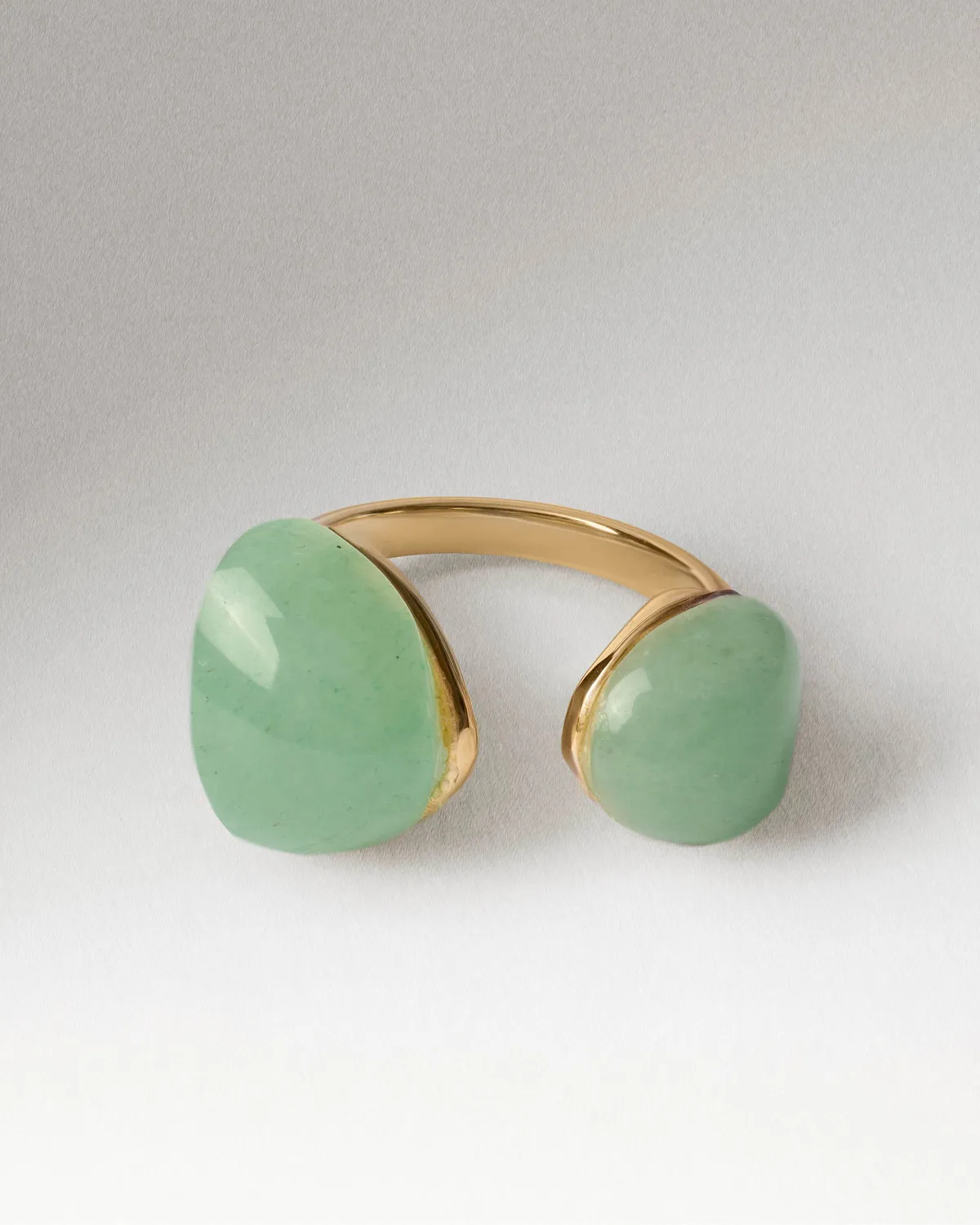 PDPAOLA Gravity bague aventurine verte plaqué or