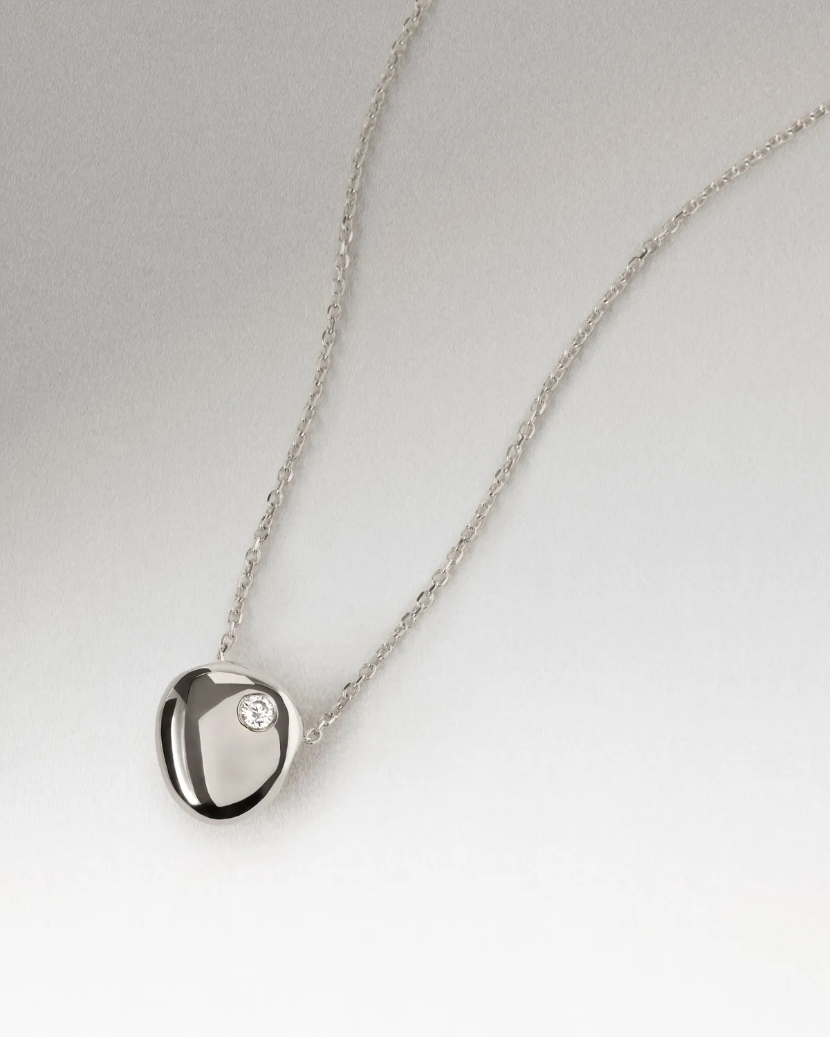 PDPAOLA Wave collier argent zirconia 40-50 cm