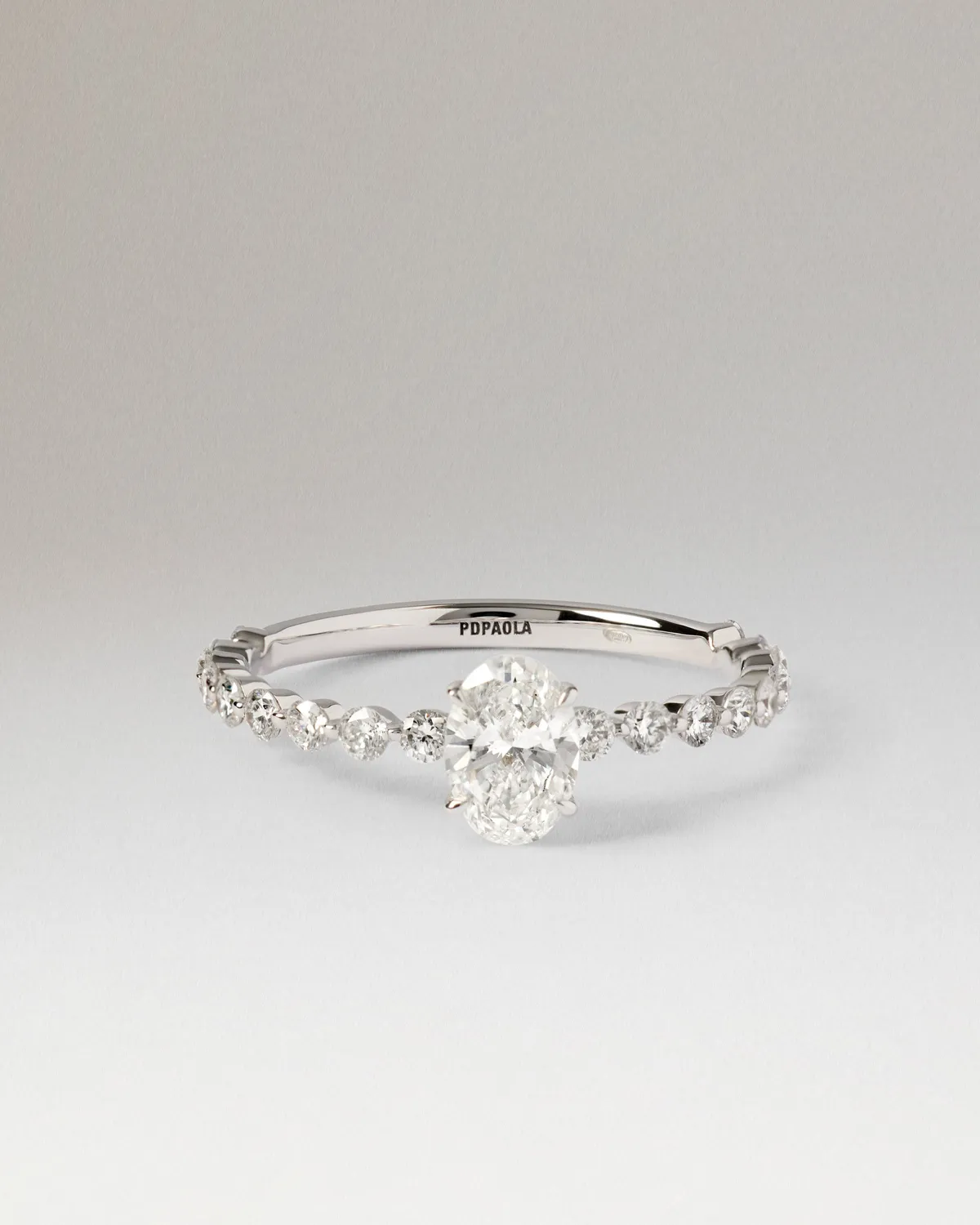 PDPAOLA Trace bague or blanc diamants 0,975 ct
