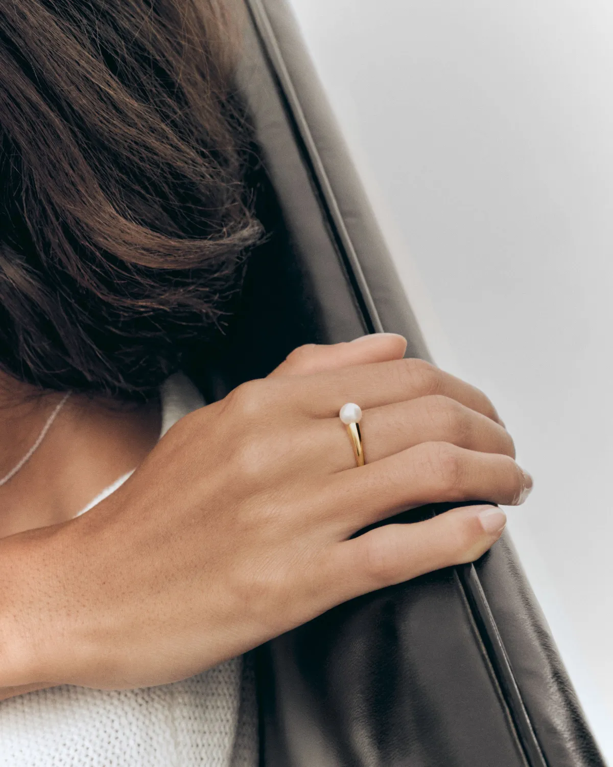 PDPAOLA La Perla Maris bague quartz blanc taille 14
