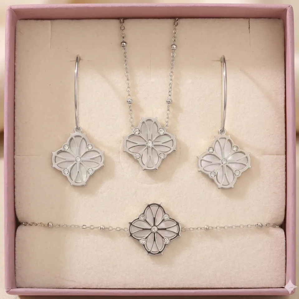 Nao de Paris Fleur Nouvelle coffret trio nacre 3 pièces