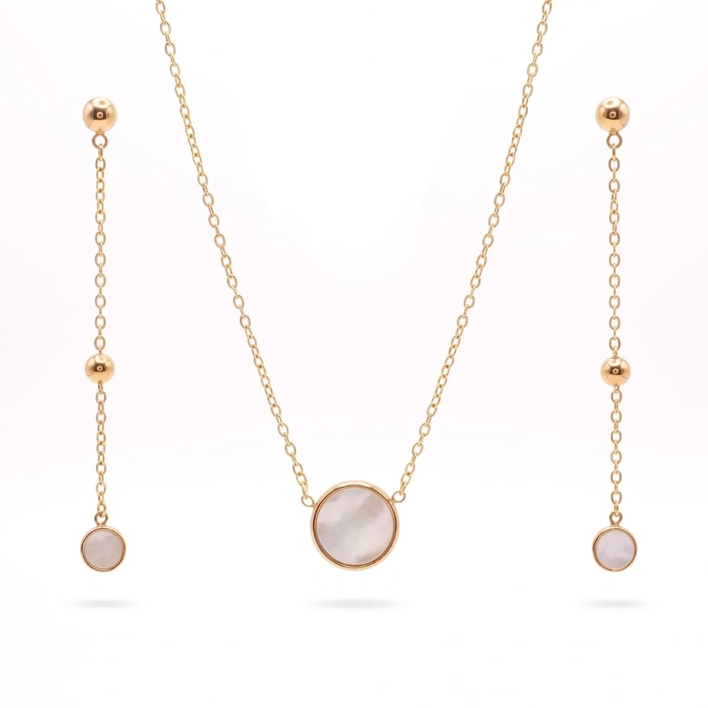Nao de Paris Coffret Nacre parure collier boucles doré