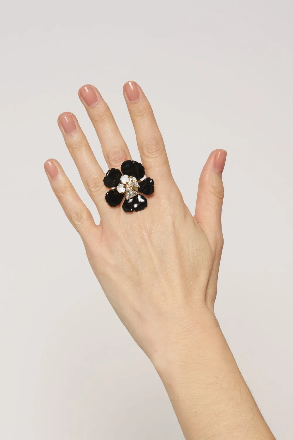 Philippe Ferrandis Black Blossom bague ajustable noire