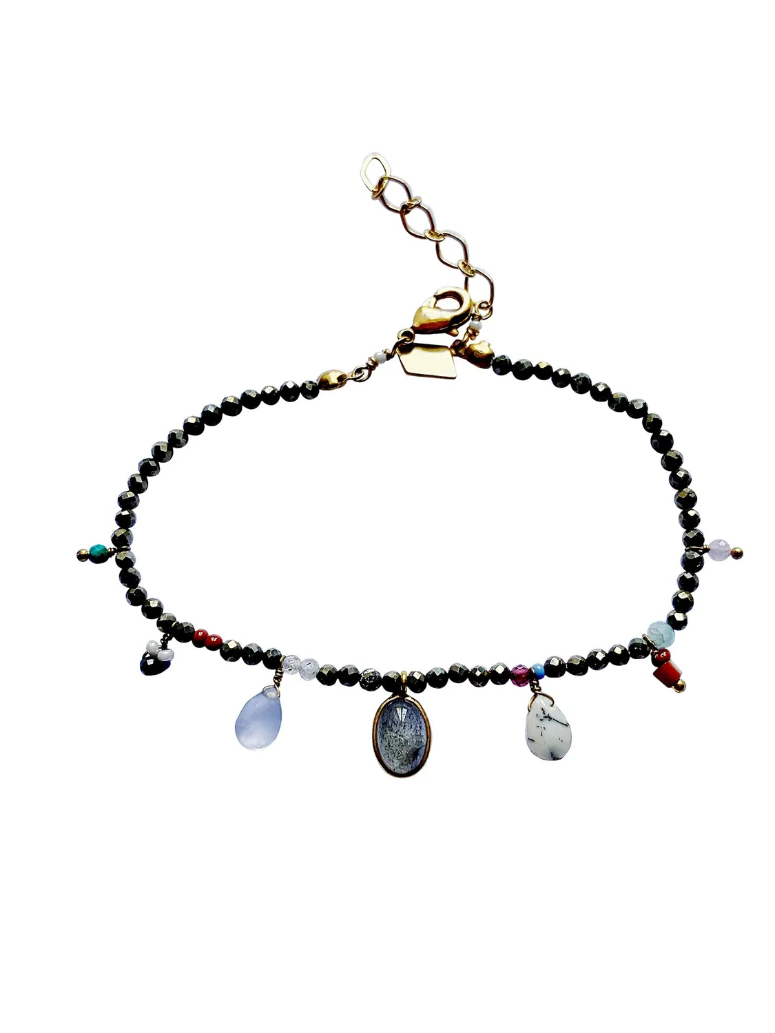 Le Fourbi de Capucine FDC157 bracelet pyrite calcédoine