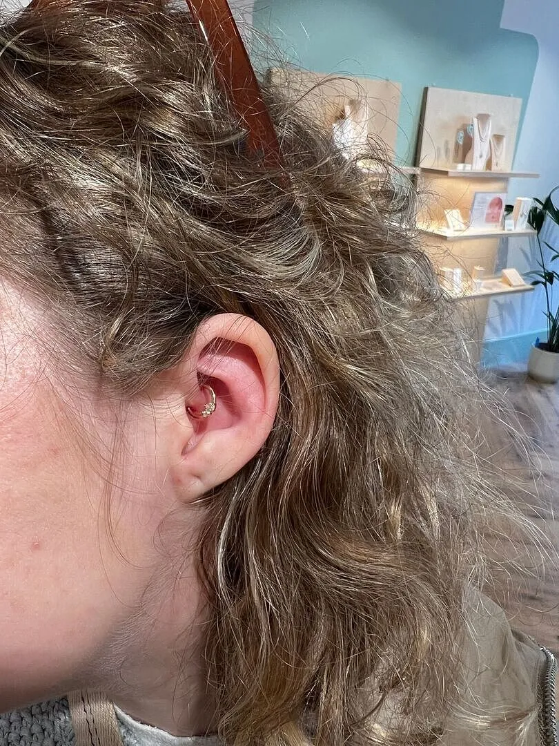 Astrid & Miyu Cluster Topaz anneau daith or massif topaze