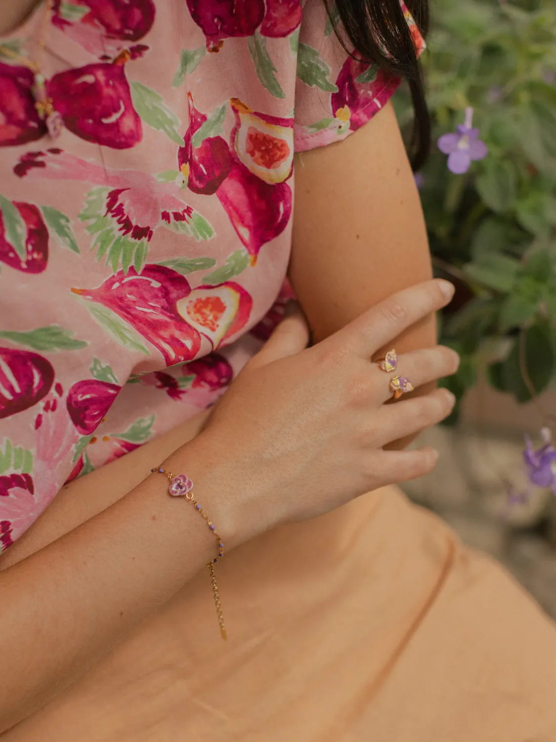 Nach Bijoux pensée bracelet perles de verre
