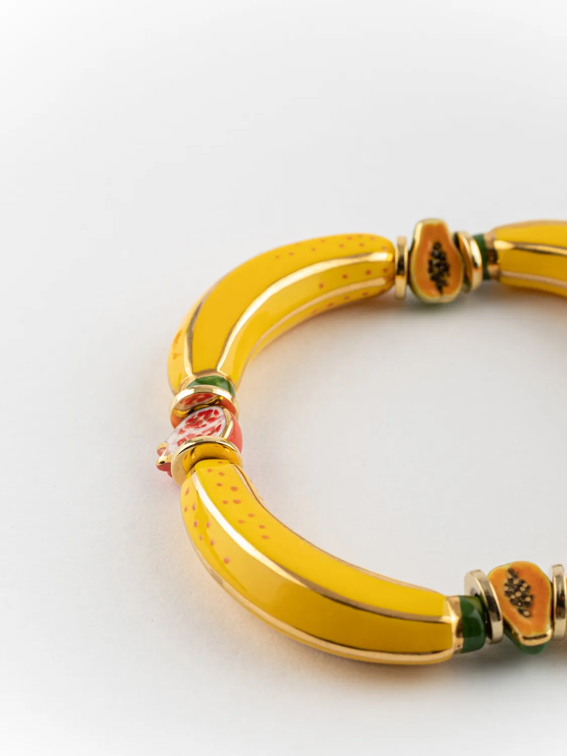 Nach Bijoux fruits bananes jaunes bracelet perles de verre