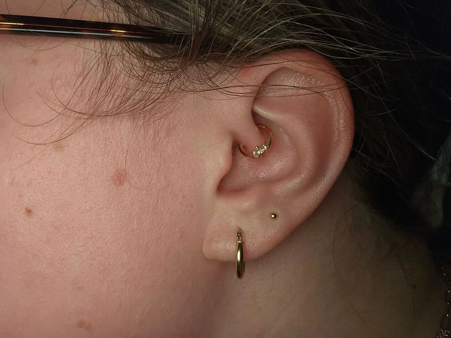 Astrid & Miyu Cluster Topaz anneau daith or massif topaze