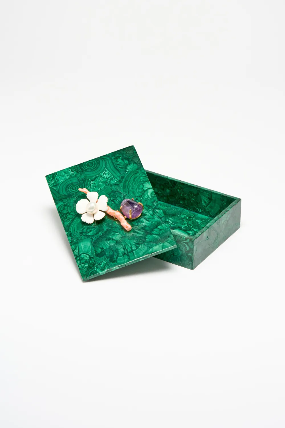 Philippe Ferrandis boîte rectangulaire malachite pièce unique